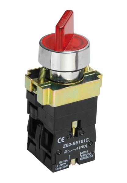 Переключатель LAY5-BK2465 на 2 положения красный IEK