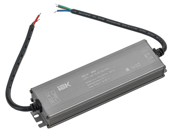 Драйвер LED ИПСН-PRO 100Вт 12В блок-шнуры IP67 IEK