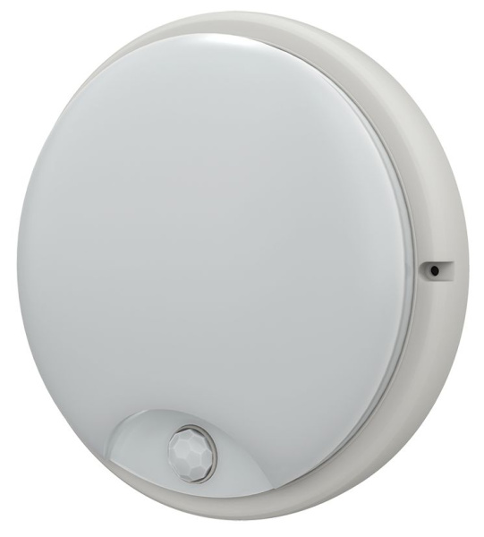 Светильник светодиодный ДПО 4100Д 12Вт 4000K IP54 круг белый с инфракрасным датчиком движения IEK