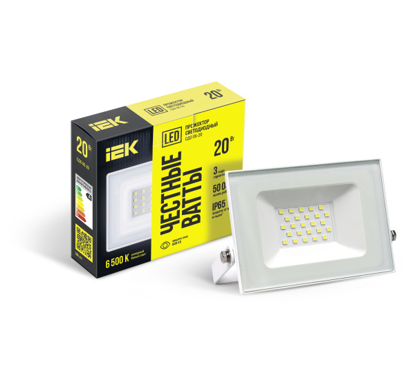 Прожектор светодиодный СДО 06-20 IP65 6500K белый IEK