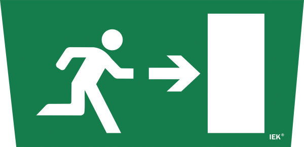 Этикетка самоклеящаяся 310х280мм "Выход/стрелка направо" IEK