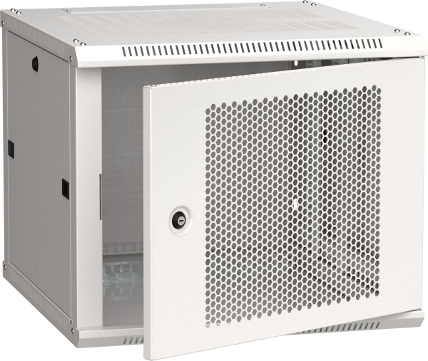 ITK Шкаф настенный LINEA W 9U 600х600мм дверь перфорированная RAL 7035