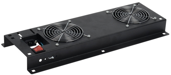 ITK Панель вентиляторная с выключателем 2 модуля без кабеля питания черная