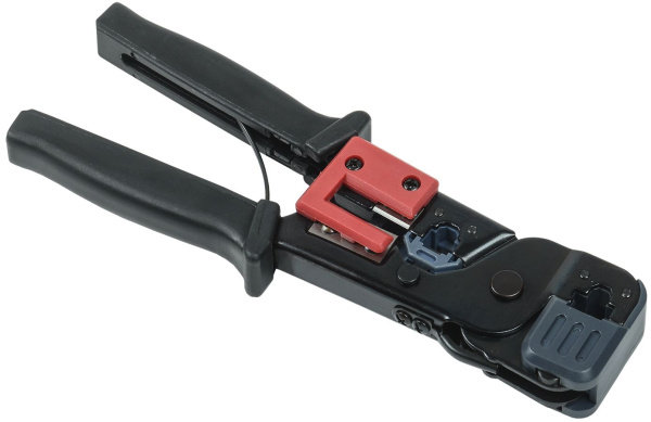 ITK Инструмент обжимной для RJ-45/12/11 без храпового механизма чёрно-красный