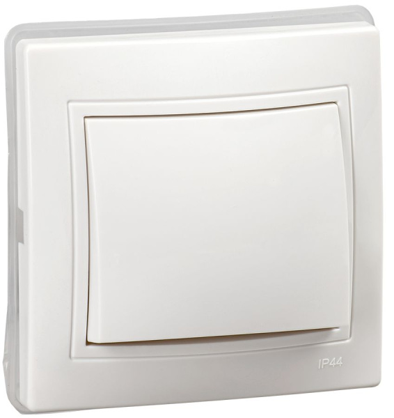 KVARTA Выключатель 1-клавишный ВС10-1-0-КБ-44 10А IP44 белый IEK