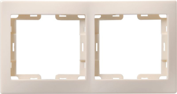 Рамка 2-местная вертикальная РВ-2-ККм КВАРТА кремовый IEK