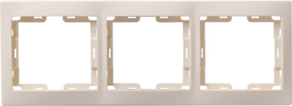 Рамка 3-местная вертикальная РВ-3-ККм КВАРТА кремовый IEK