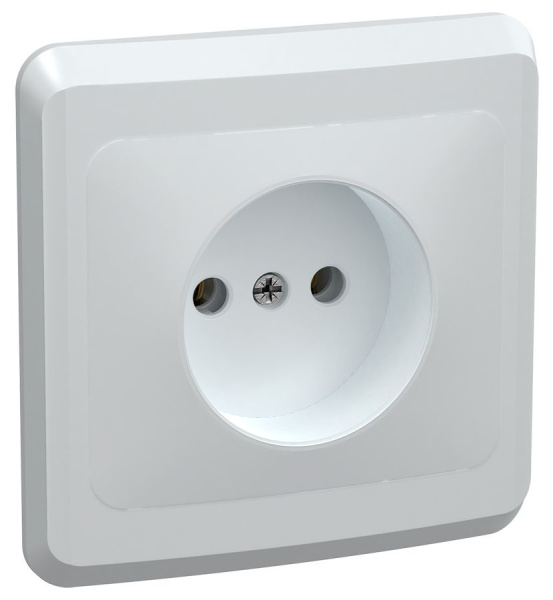 Розетка 1-местная РС10-2-ВБ без заземляющего контакта без защитной шторки 10А ВЕГА белый IEK