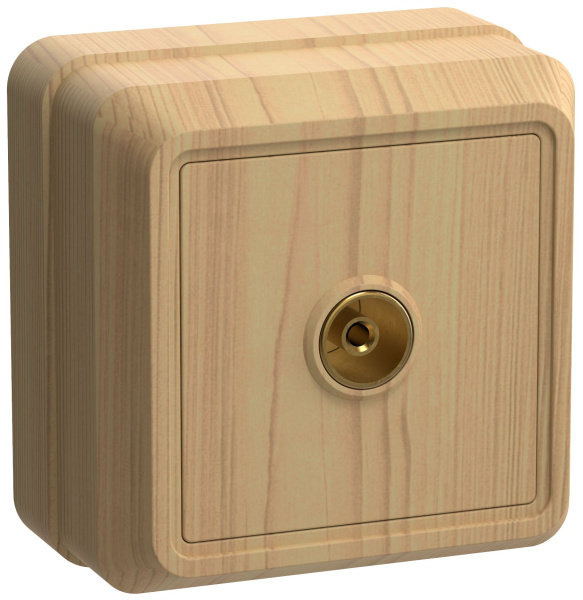 Розетка 1-местная для открытой установки телевизионная РТВ20-ОС ОКТАВА сосна IEK
