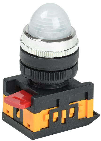 Лампа AL-22 сигнальная d=22мм белый неон/240В цилиндр IEK