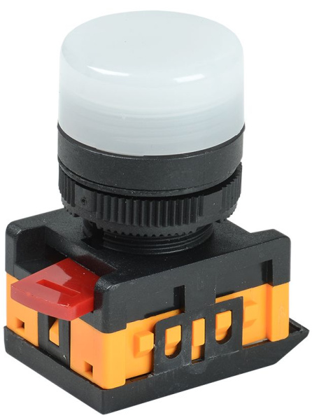 Лампа AL-22TE сигнальная d=22мм белый неон/240В цилиндр IEK