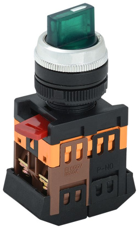 Переключатель АNС-22-2 на 2 положения "I-O" 1з+1р неон/240В зеленый IEK