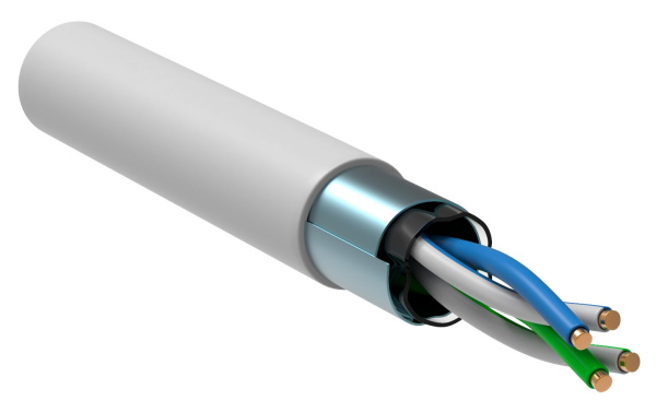 Кабель витая пара F/UTP кат.5E 24AWG 2 пары LSZH INDOOR 1м белый GENERICA