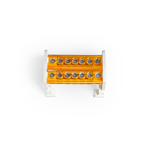 Шина на DIN-рейку в корпусе (кросс-модуль) 2х7 Промрукав