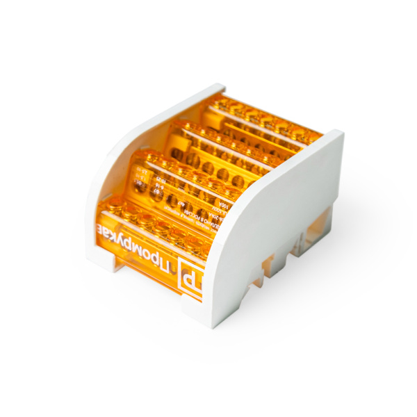 Шина на DIN-рейку в корпусе (кросс-модуль) 4х7 Промрукав