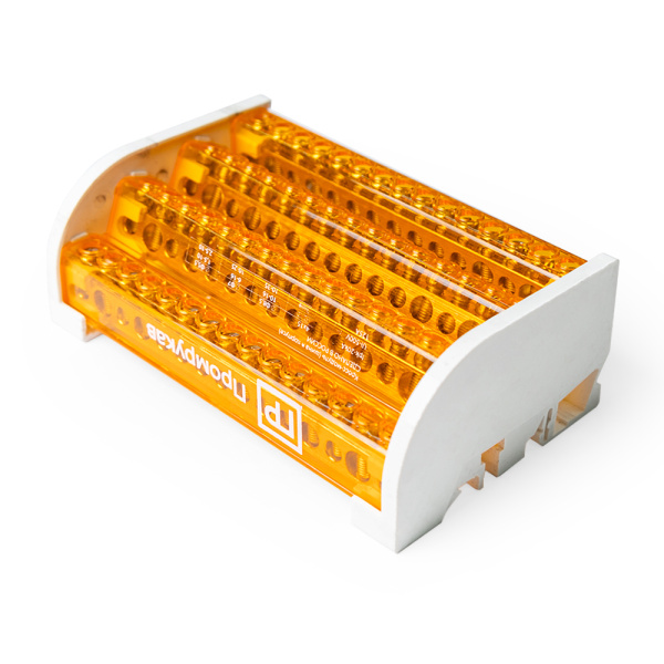 Шина на DIN-рейку в корпусе (кросс-модуль) 4х15 Промрукав