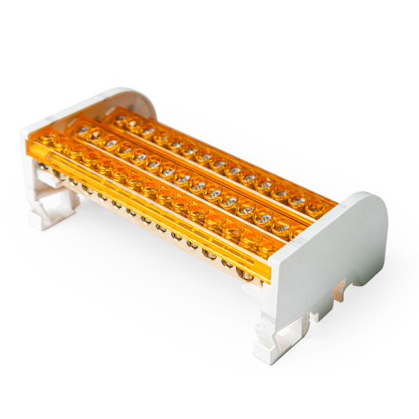 Шина на DIN-рейку в корпусе (кросс-модуль) 4х15 Промрукав