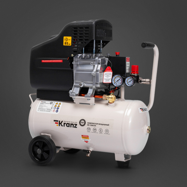 Компрессор воздушный KR-1500/24, 1500Вт, 230 л/мин, 24л KRANZ