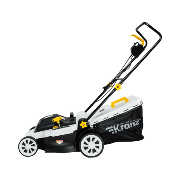 Газонокосилка электрическая KR-2000, 2000Вт, ширина 42см, 6 уровней, 45л KRANZ