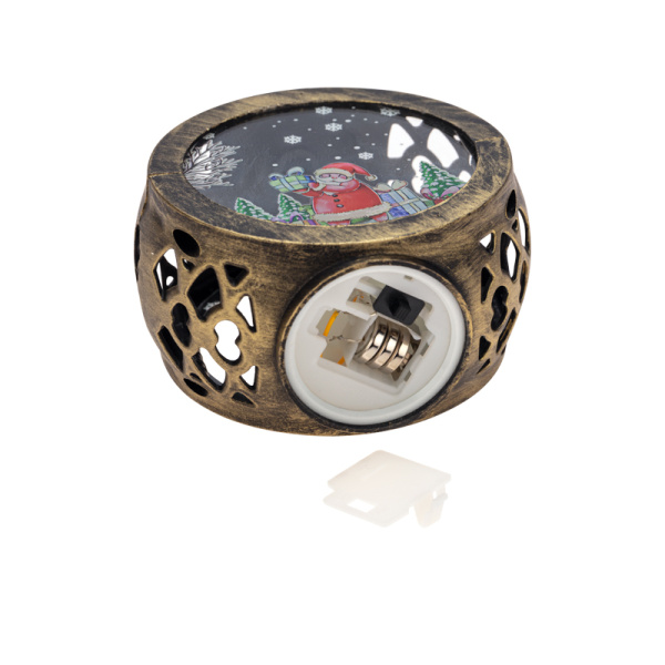 Фонарь декоративный (фигура) со свечкой 9х5х13см, цвет корпуса бронзовый, цвет свечения теплый белый, питание 3xLR1130 (в комплекте) NEON-NIGHT