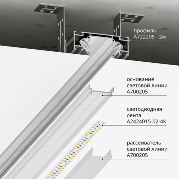 Профиль для монтажа накладного шинопровода Arte Lamp OPTIMA-ACCESSORIES A722205