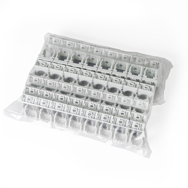 Крепеж-клипса для труб атмосферостойкая для прямого монтажа на 8 мест серая в п/э d20 мм (20шт/140шт уп/кор) Промрукав