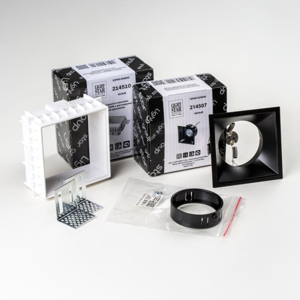 G214507BMOD Светильник DOMINO QUAD под LED модуль/лампу МR16 ЧЁРНЫЙ (214510+214507+214007)