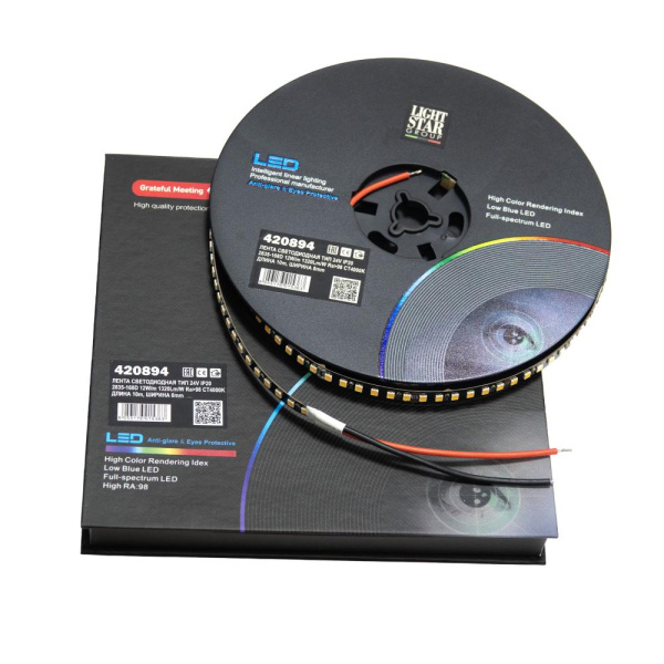 420894 Лента LIGHTSTAR LED 24V 12W/M 1320LM/M 4000K IP20 1шт = 10м