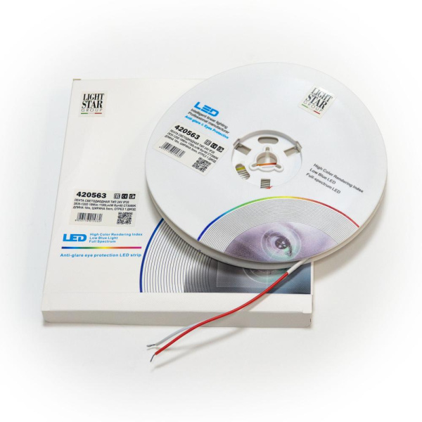 420563  Лента LIGHTSTAR LED 24V 10W/m 120leds/M 1100LM/M 3000K IP20 1 шт = 10м