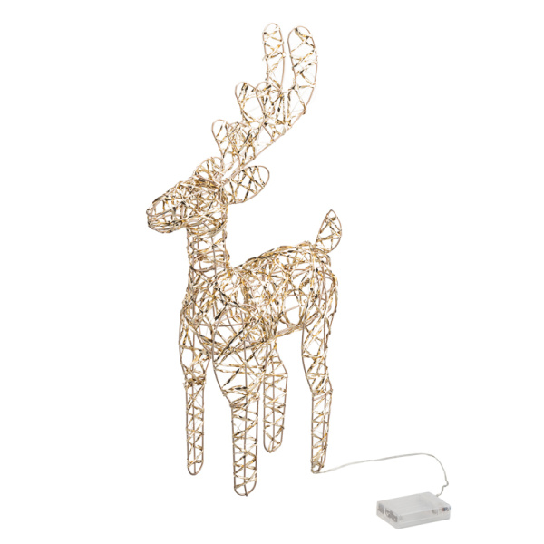Светодиодная фигура Олень 50см, цвет свечения теплый белый, питание 3хAA (не в комплекте) NEON-NIGHT