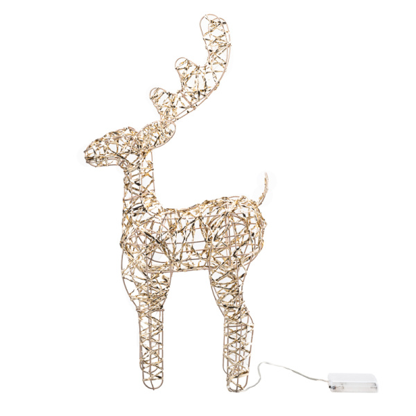 Светодиодная фигура Олень 50см, цвет свечения теплый белый, питание 3хAA (не в комплекте) NEON-NIGHT