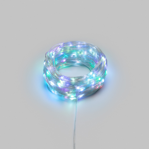 Умная гирлянда Роса с крупными каплями 20м 200 LED RGB IP20 прозрачный провод USB NEON-NIGHT