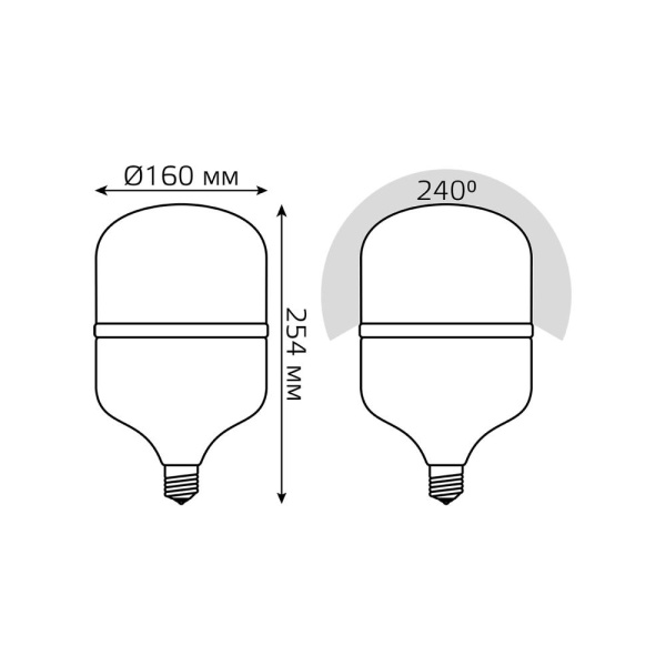 Лампа Gauss Elementary T160 55W 5250lm 4100K E27/E40 Promo LED 1/8