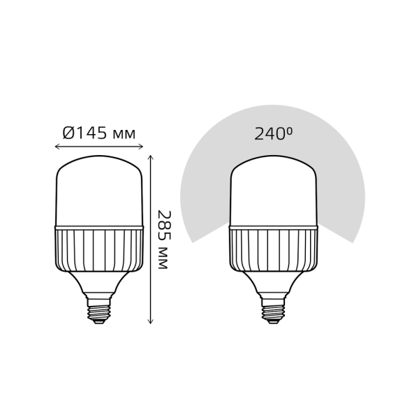 Лампа Gauss Elementary T160 100W 9500lm 4000K E40 LED 1/8