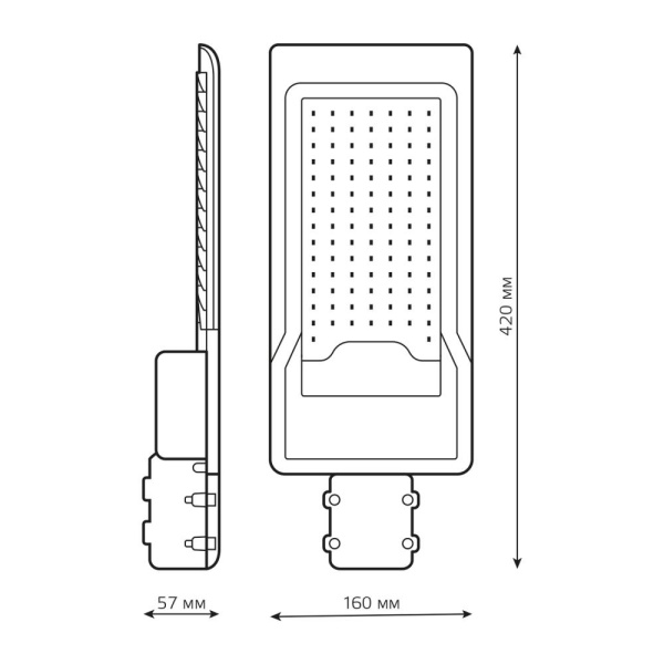 Светильник Уличный Gauss LED Avenue IP65 420*160*57 100W 10000lm 5000K 190-250V КСС "Ш" 1/10