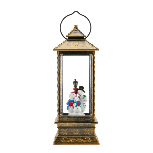 Декоративный фонарь (фигура) с эффектом снегопада и подсветкой Семья снеговиков NEON-NIGHT
