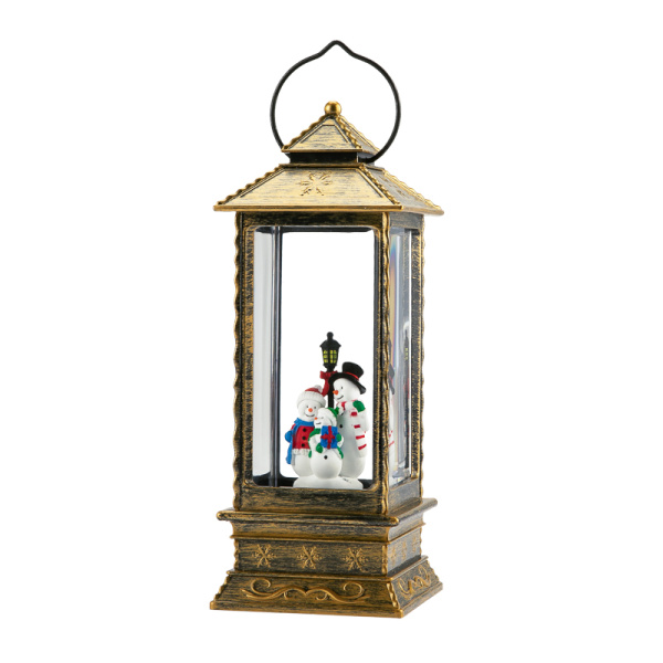 Декоративный фонарь (фигура) с эффектом снегопада и подсветкой Семья снеговиков NEON-NIGHT