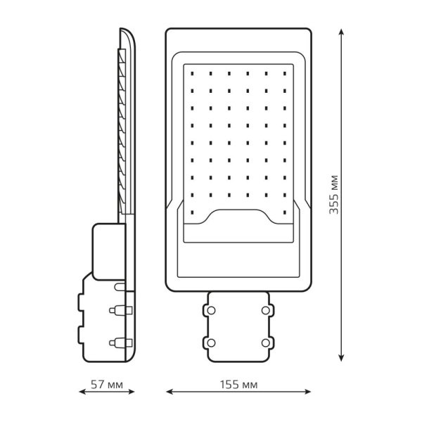 Светильник Уличный Gauss LED Avenue IP65 355*155*57 50W 5000lm 5000K 190-250V КСС "Ш" 1/10