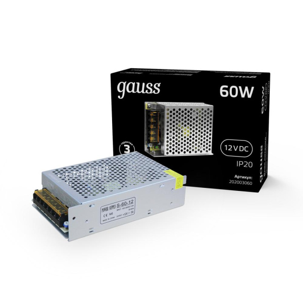 Блок питания Gauss 60W 12V IP20 1/120