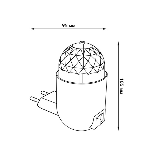 Светильник розеточный MOOD 3W 220-240V белый с фиксированной проекцией "диско"  LED 1/50
