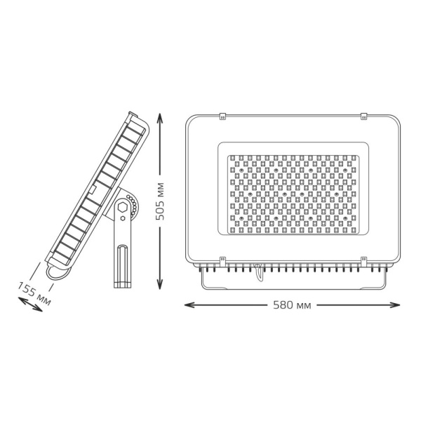 Прожектор Gauss Qplus 400W 48000lm 6500K 100-240V IP65 черный LED 1/1