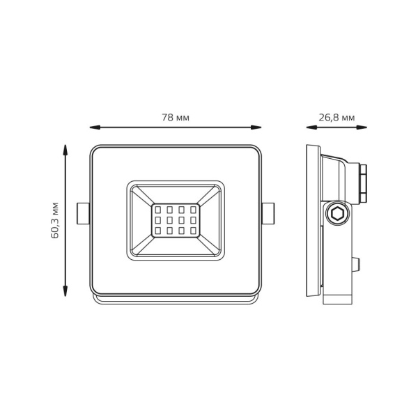Прожектор светодиодный Gauss Elementary G2 10W 895lm IP65 4000К черный 1/60