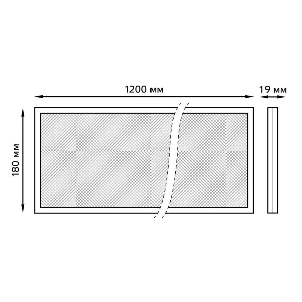 Светильник офисный Gauss 36W 3100lm 4000K IP20 1200*180*19мм призма LED 1/4