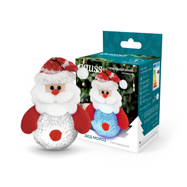 Светильник декоративная фигурка светодиодная "Дед Мороз" Gauss серия Holiday  0,1W, два цвета, 1/100