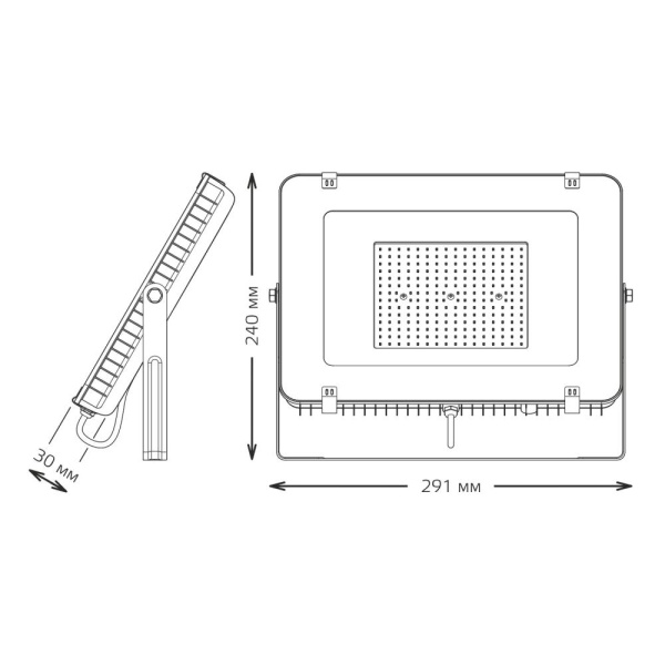 Прожектор Gauss Qplus 100W 12000lm 6500K 175-265V IP65 черный LED 1/4