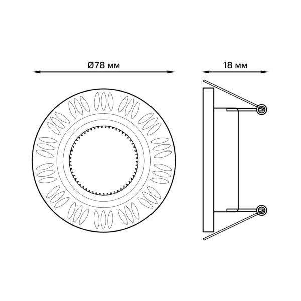 Светильник Gauss Aluminium AL018 Круг. Черный/Хром, Gu5.3 1/100
