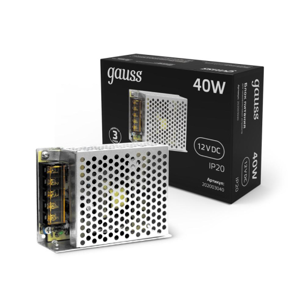 Блок питания Gauss 40W 12V IP20 1/120
