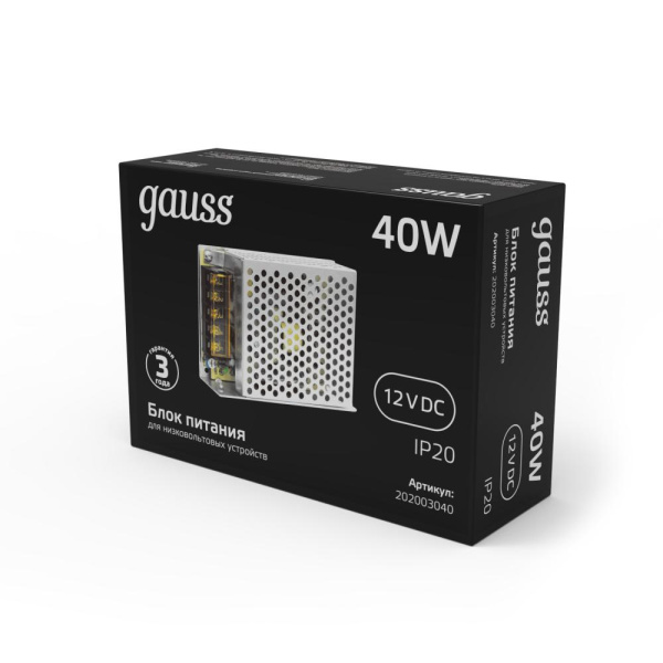 Блок питания Gauss 40W 12V IP20 1/120