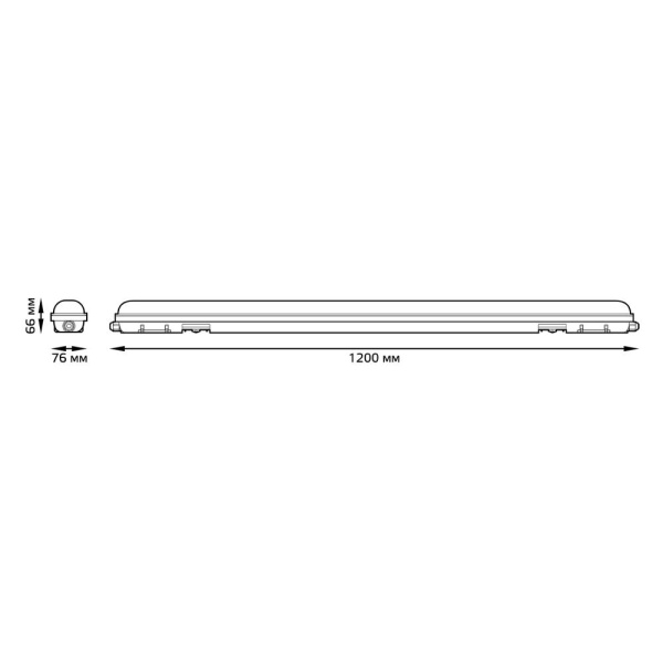 Светильник Gauss IP65 LED ССП-176 EVO IP65 1200*76*66 36W 3960lm 6500K 200-240V с БАП на 1ч, 1/12