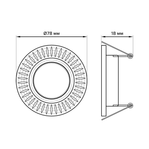 Светильник Gauss Aluminium AL014 Круг. Черный/Хром, Gu5.3 1/100